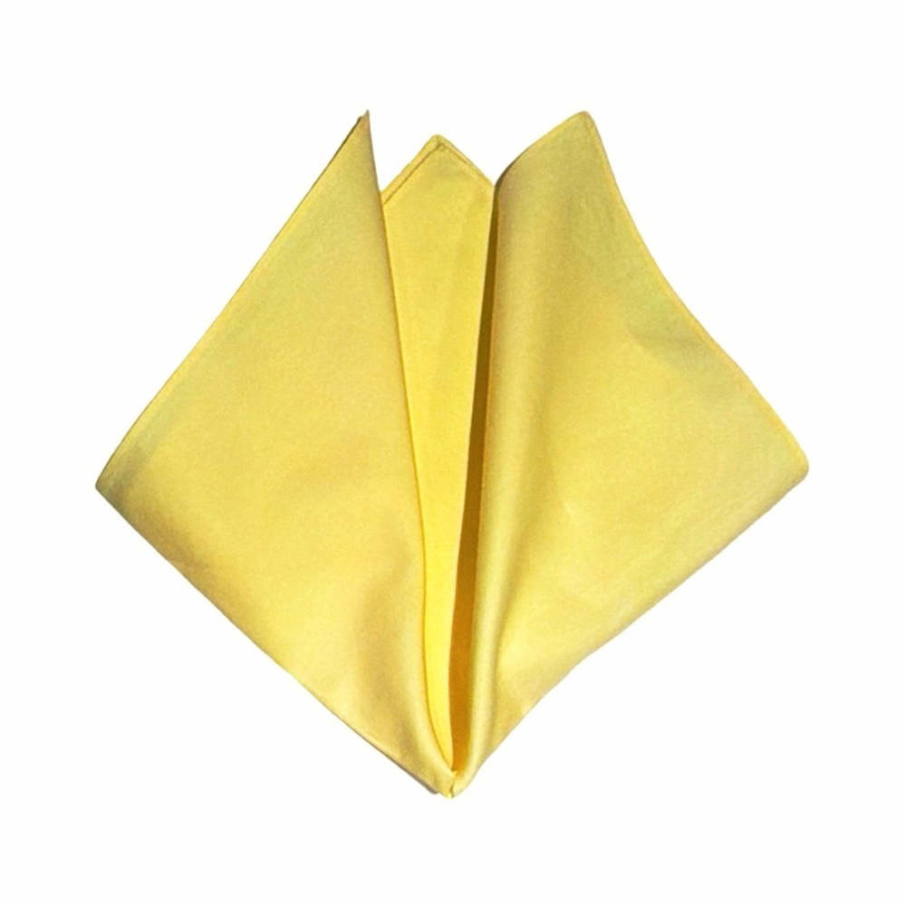 Men’s Canary Yellow Silk Pocket Square Made in Italy 12” Solid Suit Handkerchief